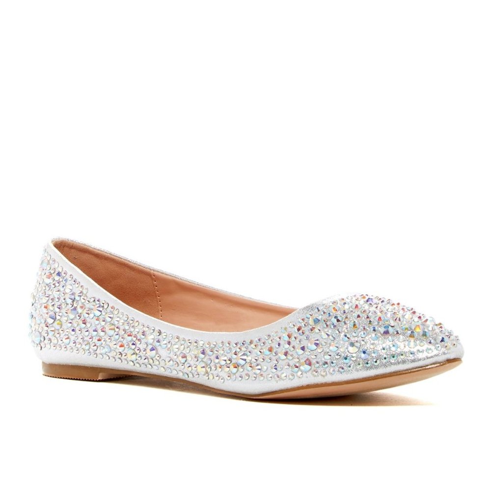 Lauren Lorraine LIZZY New Crystal Jewel Flats Shoe